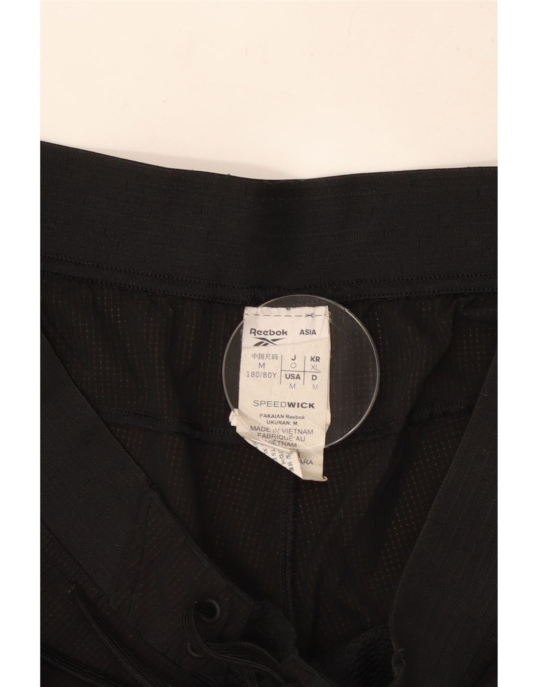 Pantaloncini da bagno Reebok da uomo medio nero in poliestere