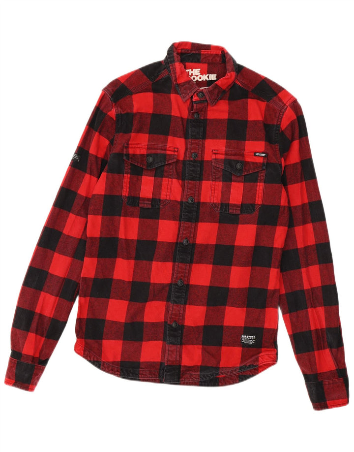 Camicia da uomo in flanella con grafica a quadri Superdry The Rookie Small Red Check