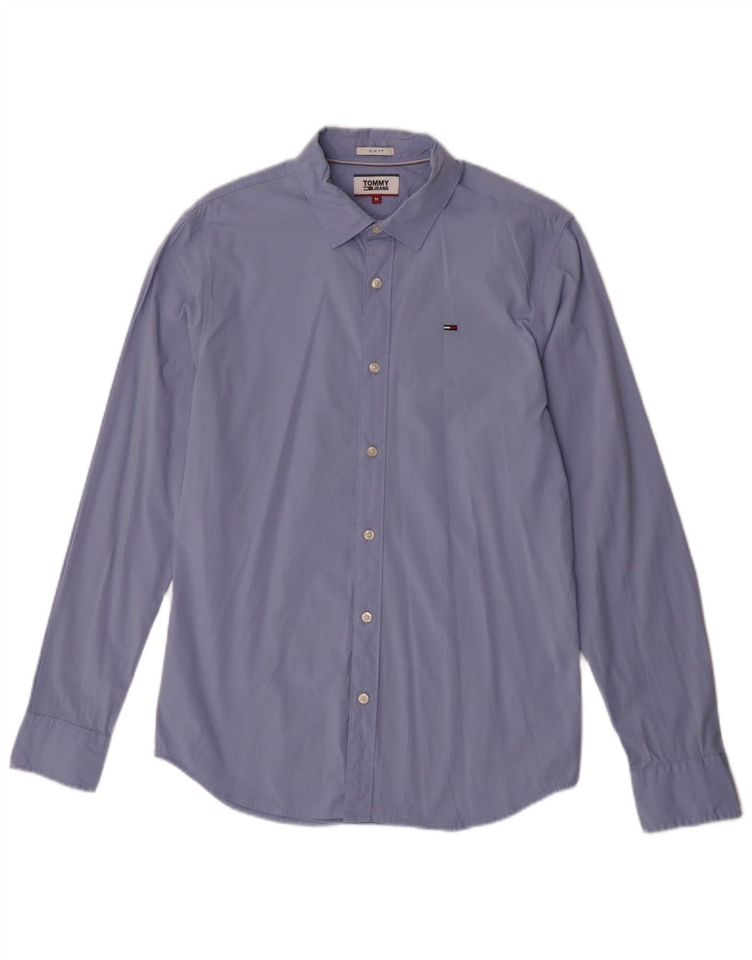 Camicia slim fit da uomo Tommy Hilfiger in cotone blu medio