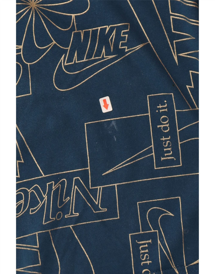T-shirt grafica da uomo Nike Top Small in cotone blu navy