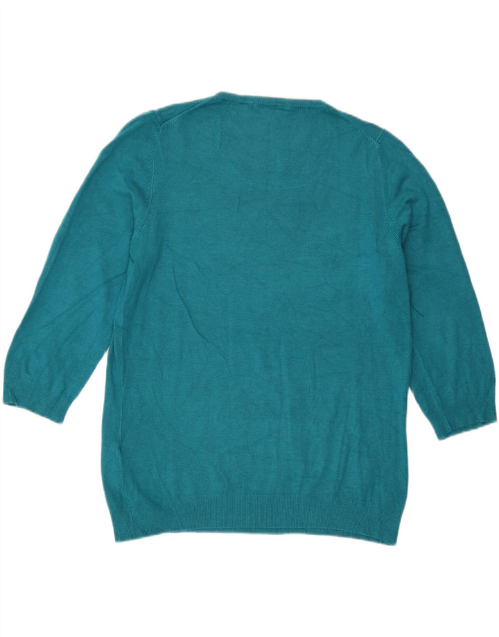Maglione maglione con scollo a barca da donna Marks & Spencer UK 16 grande turchese