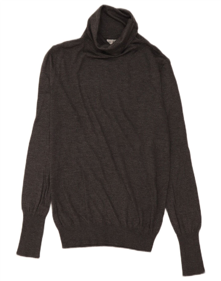 Maglione maglione a collo alto da donna Zara UK 14 Modale grigio medio