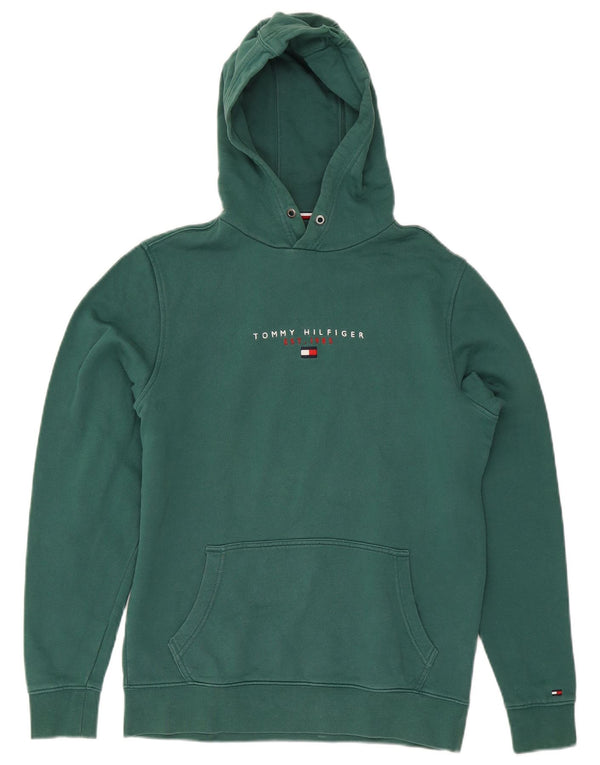 Maglione con cappuccio grafico da uomo Tommy Hilfiger piccolo in cotone verde