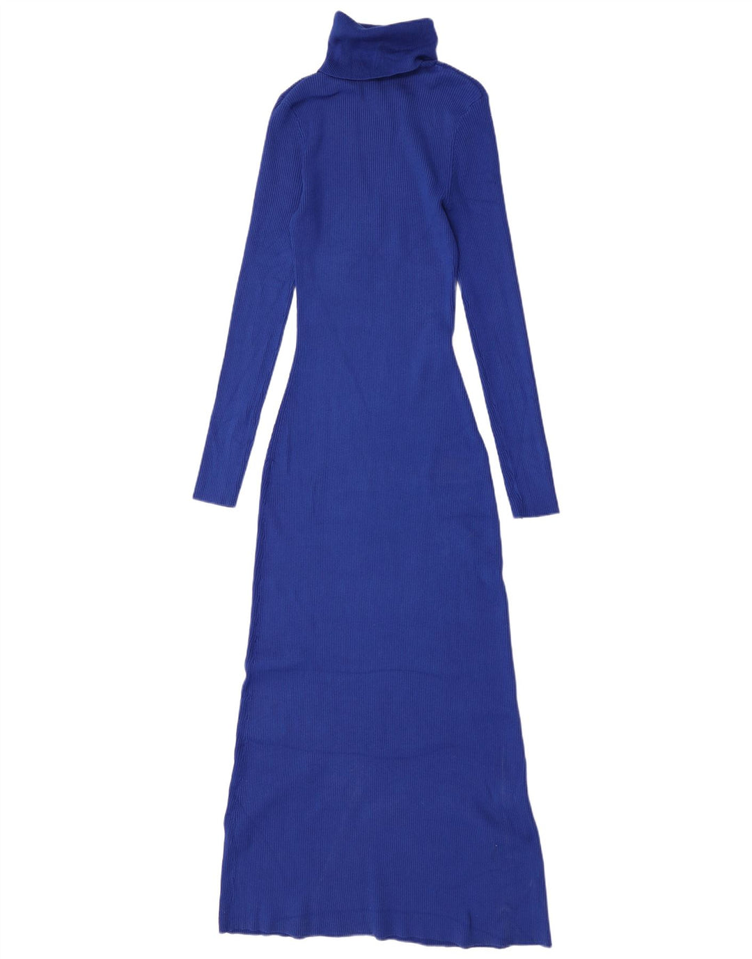 Vestito lungo a maniche lunghe da donna Zara UK 12 Viscosa blu medio
