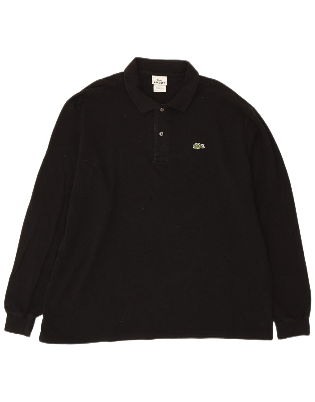 Polo LACOSTE da uomo a maniche lunghe taglia 7 2XL cotone nero