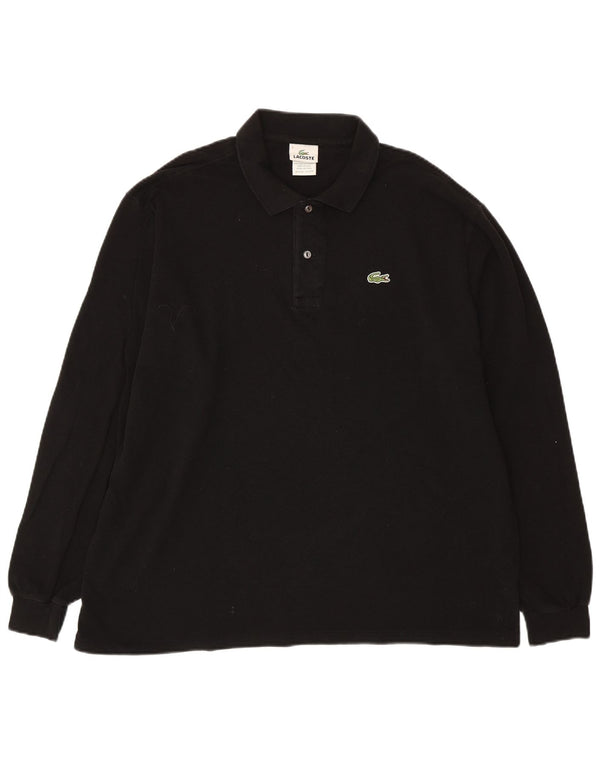 Polo LACOSTE da uomo a maniche lunghe taglia 7 2XL cotone nero