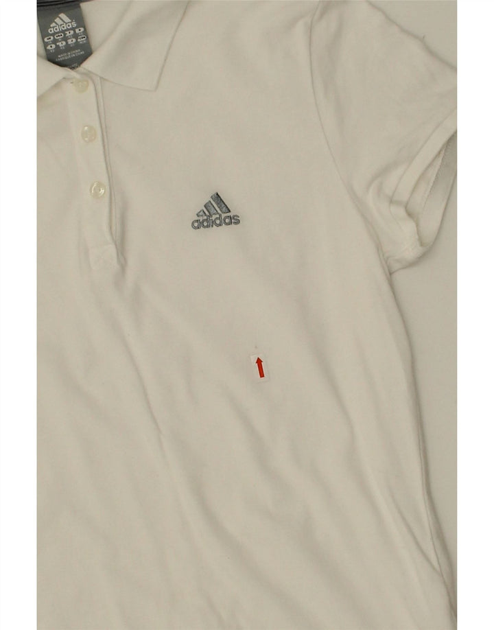 ADIDAS Womens Polo Shirt UK 14 Medium White Vintage Adidas and Second-Hand Adidas from Messina Hembry 