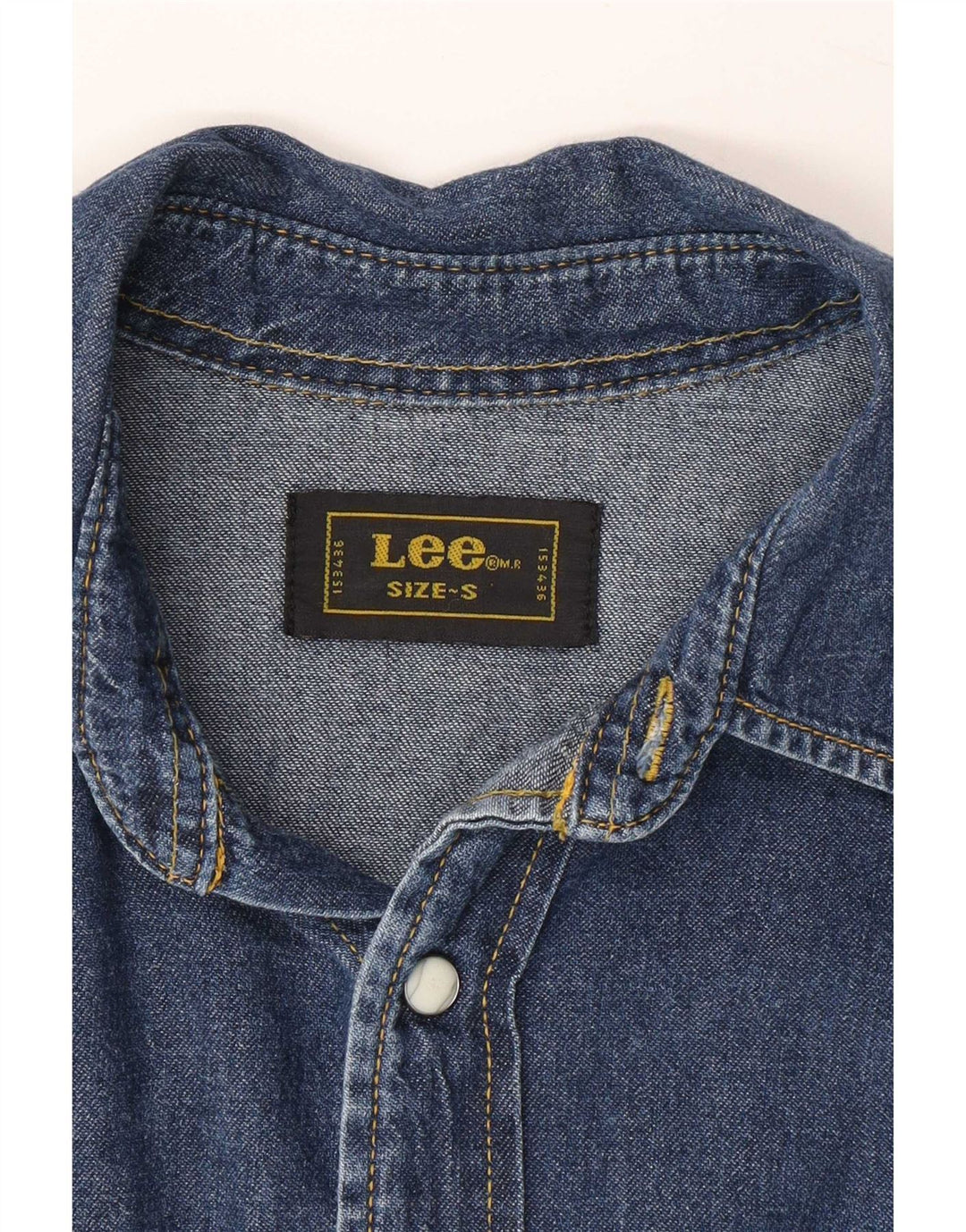 Lee Camicia in denim western da uomo piccola in cotone blu