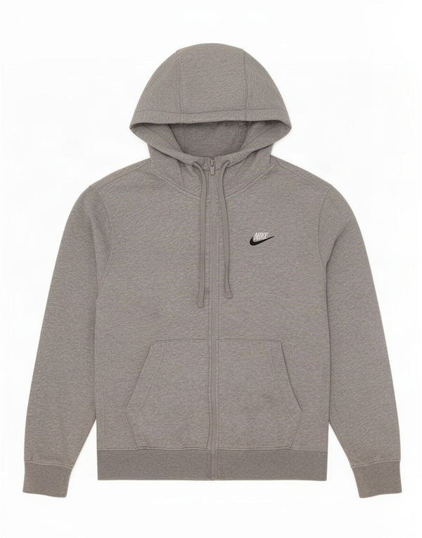Felpa con cappuccio e zip Nike da uomo, piccola, in cotone grigio screziato