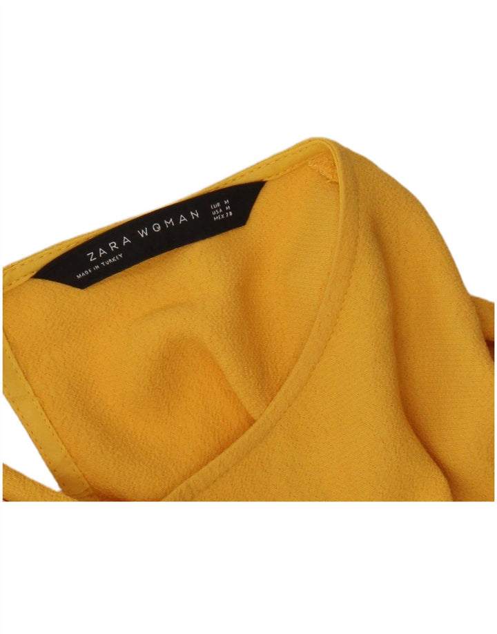 Top corto in camicetta corta da donna Zara UK 12 giallo medio
