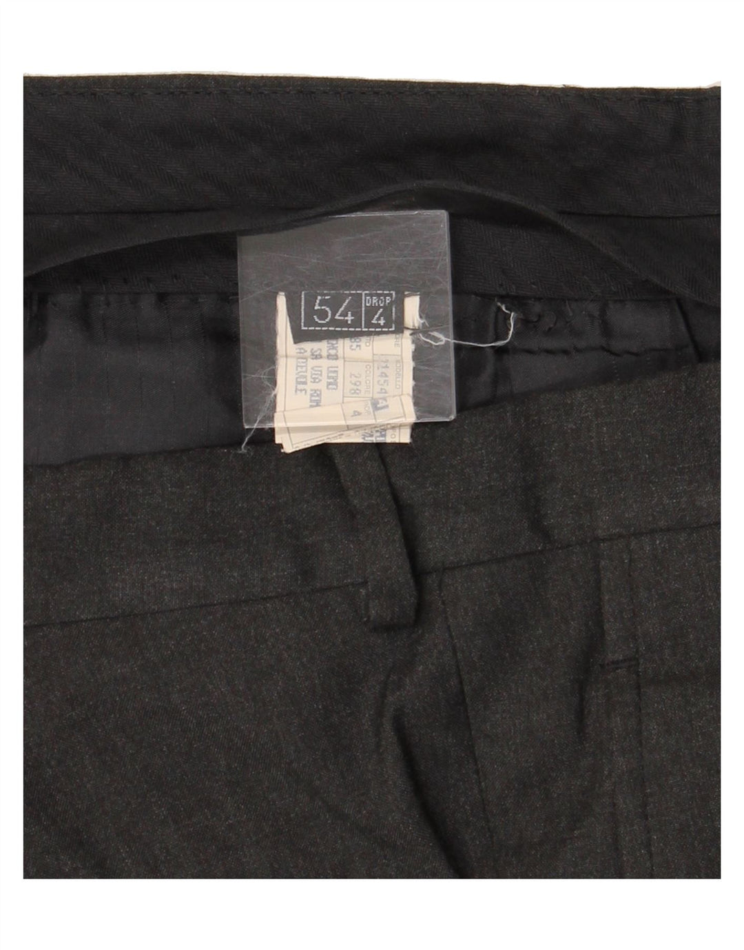 VINTAGE Mens Straight Suit Trousers IT 54 2XL W36 L31 Grey Polyester Vintage Vintage and Second-Hand Vintage from Messina Hembry 
