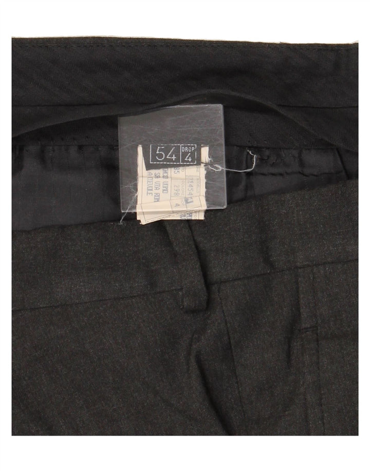 VINTAGE Mens Straight Suit Trousers IT 54 2XL W36 L31 Grey Polyester Vintage Vintage and Second-Hand Vintage from Messina Hembry 