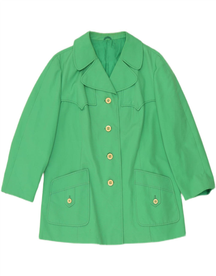 HUCKE Womens Overcoat EU 46 XL Green Polyester Vintage Hucke and Second-Hand Hucke from Messina Hembry 