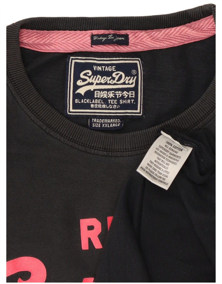 T-shirt grafica da donna Superdry Top 2XL in cotone grigio