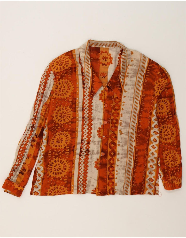 VINTAGE Womens Shirt UK 18 XL Orange Striped Vintage Vintage and Second-Hand Vintage from Messina Hembry 