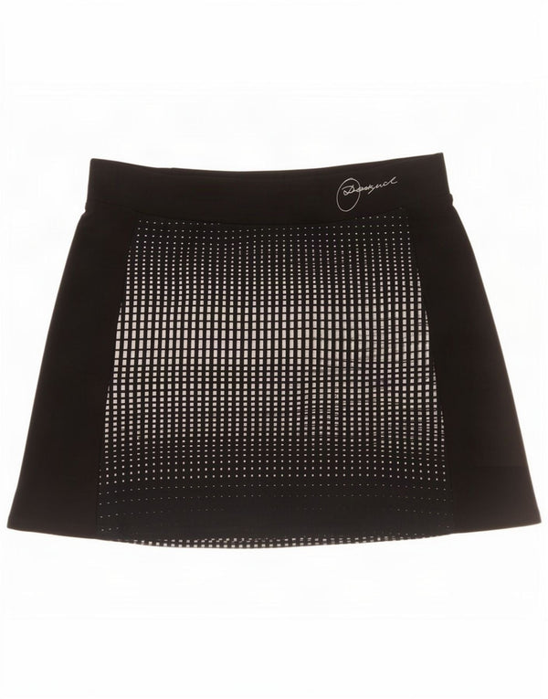 Desigual Womens Graphic Mini Skirt XL W34 Black Geometric Viscose