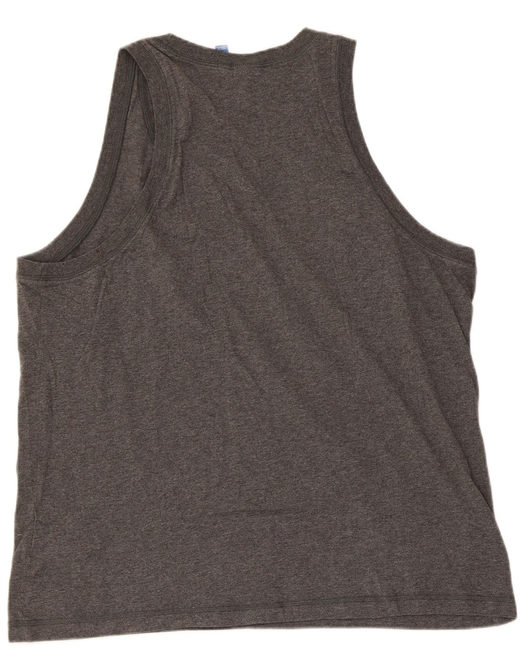 Canotta grafica da uomo Adidas grande in cotone grigio