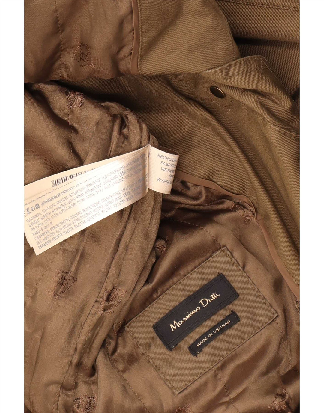 Massimo Dutti Giacca Parka con cappuccio da donna UK 14 Verde medio Cotone