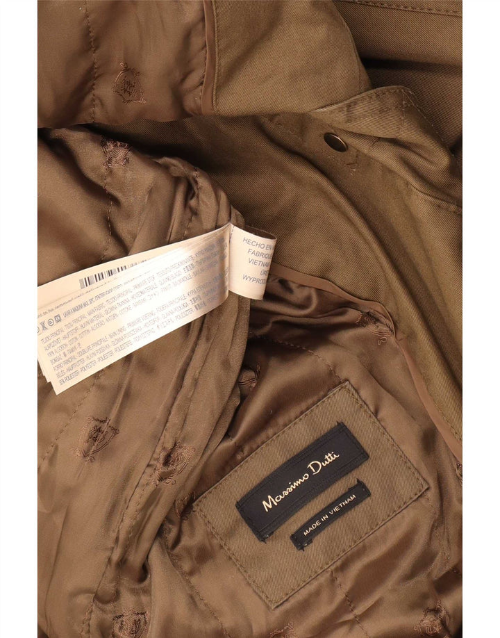 Massimo Dutti Giacca Parka con cappuccio da donna UK 14 Verde medio Cotone