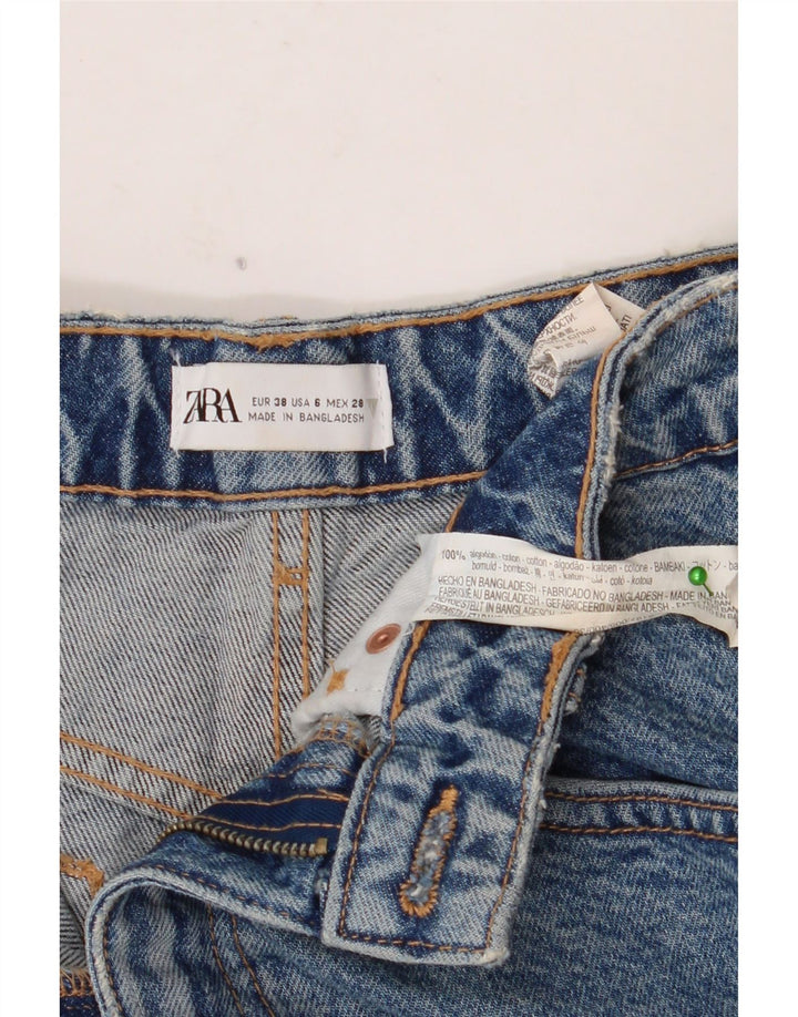 Pantaloncini di jeans da donna ZARA EU 38 piccoli W28 cotone blu