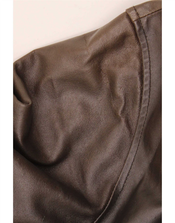 Cappotto in pelle con cappuccio da uomo Metropolitan IT 54 2XL Marrone