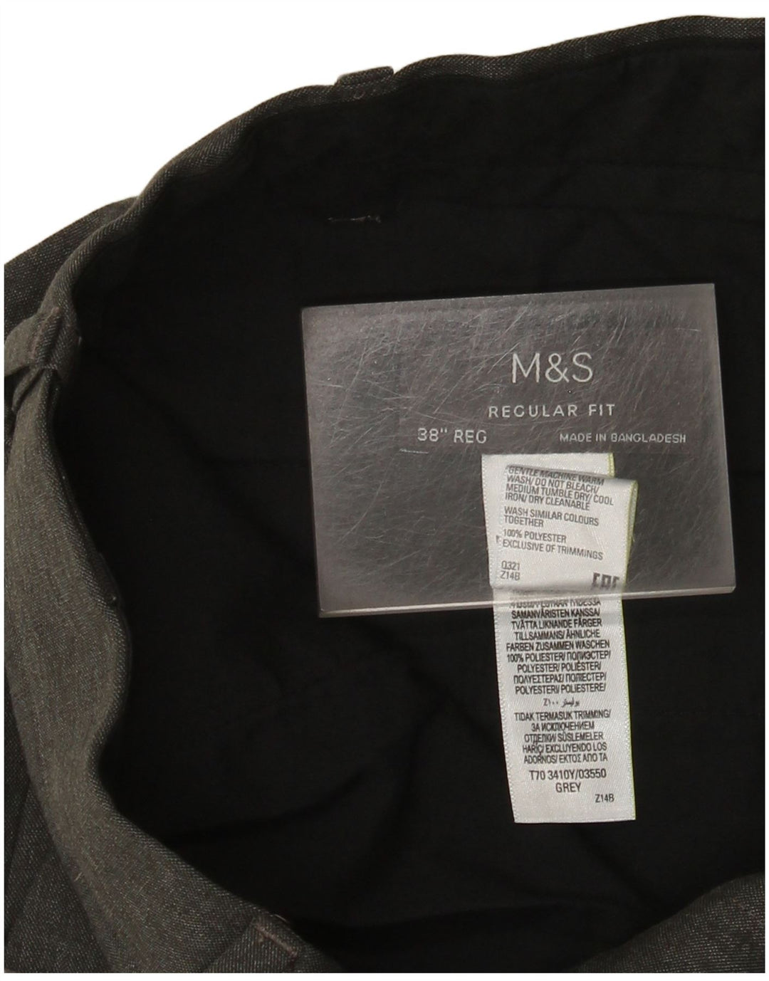 Pantaloni da abito dritti Regular Fit Marks & Spencer da uomo W38 L31 Grigi