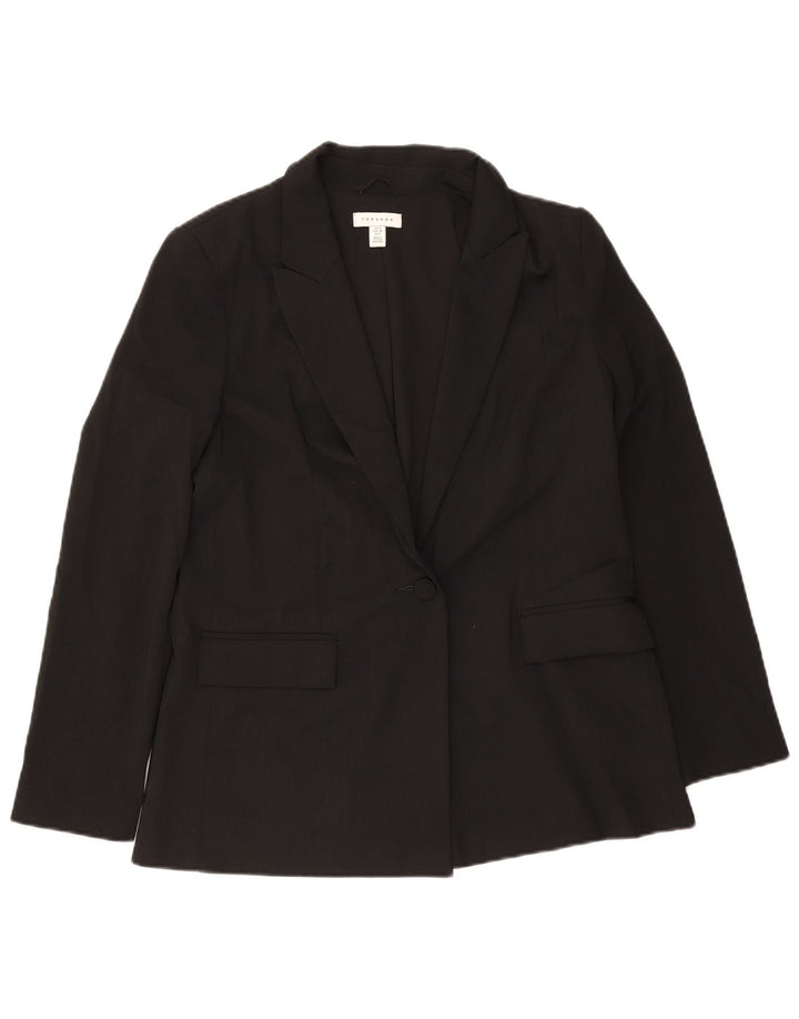 Giacca blazer da donna a 1 bottone Topshop UK 10 piccola in poliestere nero