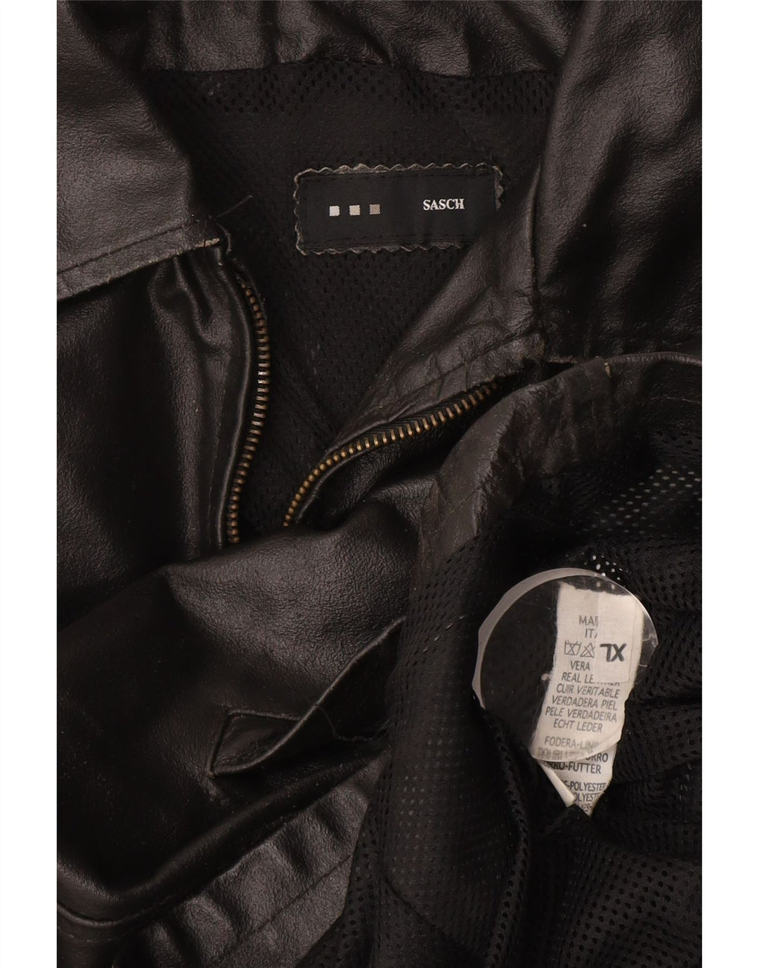 Giacca in pelle vintage da uomo UK 42 XL in pelle nera