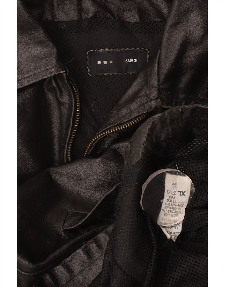 Giacca in pelle vintage da uomo UK 42 XL in pelle nera