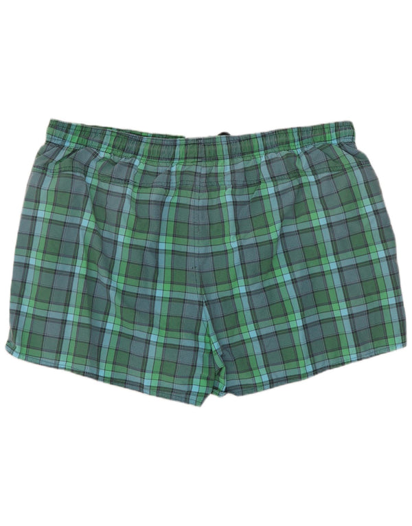 Pantaloncini da bagno da uomo Adidas 2XL nylon a quadri verdi