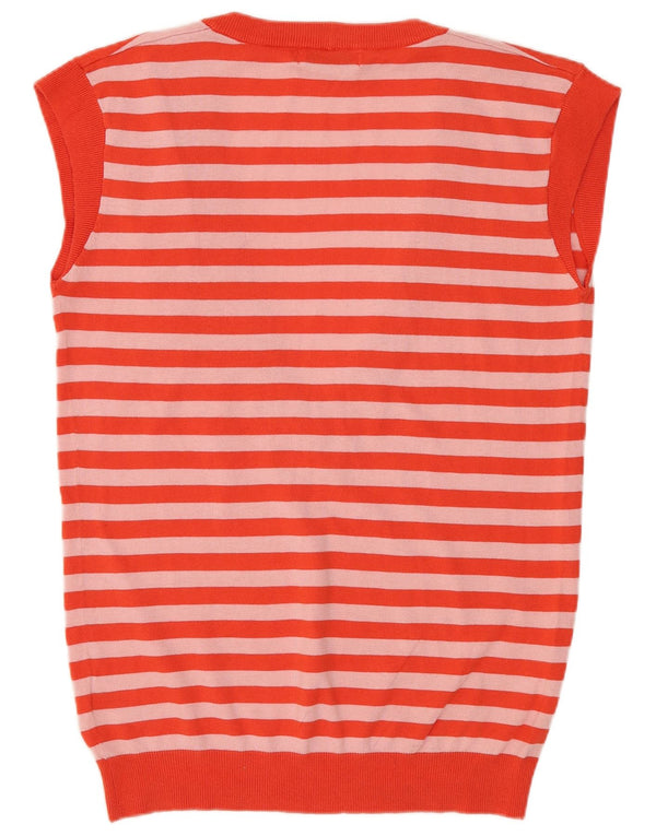 Canotta da donna Topshop UK 10 piccola in cotone a righe rosse