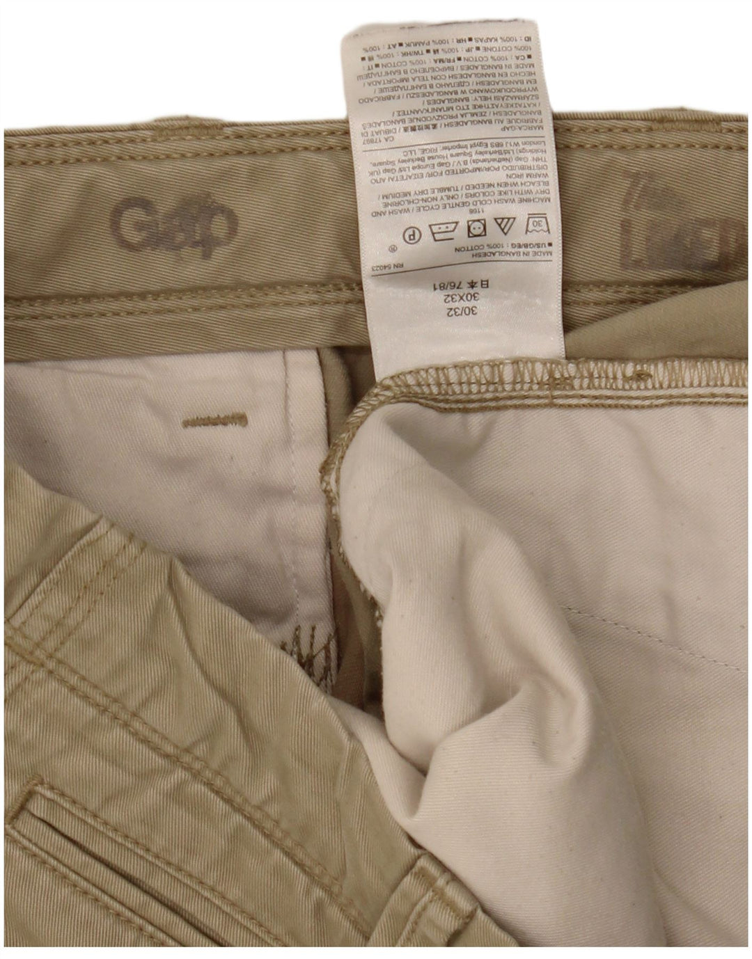 Pantaloncini chino da uomo Gap W30 cotone kaki medio