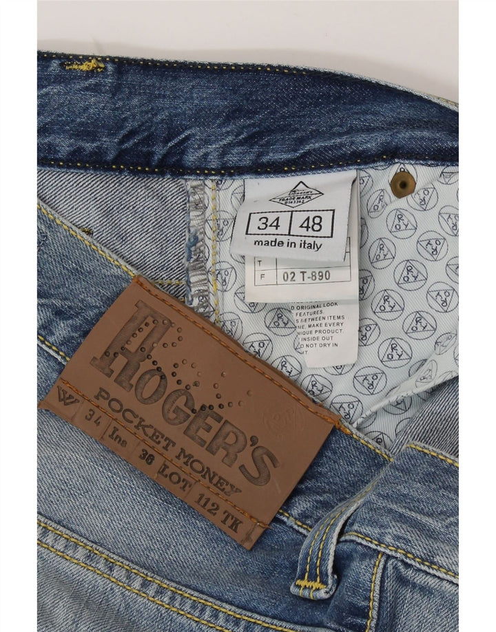 Jeans dritti da uomo Roy Rogers IT 48 medio W34 L35 cotone blu