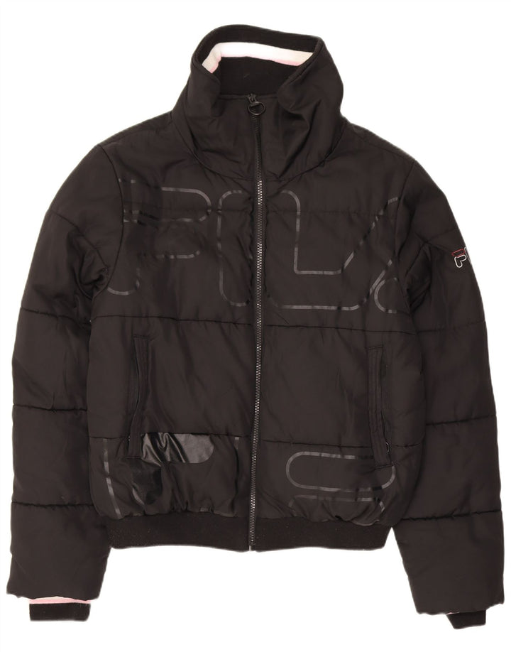 Giacca imbottita oversize grafica da donna Fila UK 10 piccola poliestere nero
