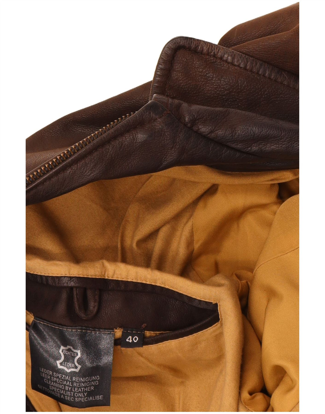 Giacca in pelle da uomo Peek & Cleppenburg UK 40 grande in pelle marrone