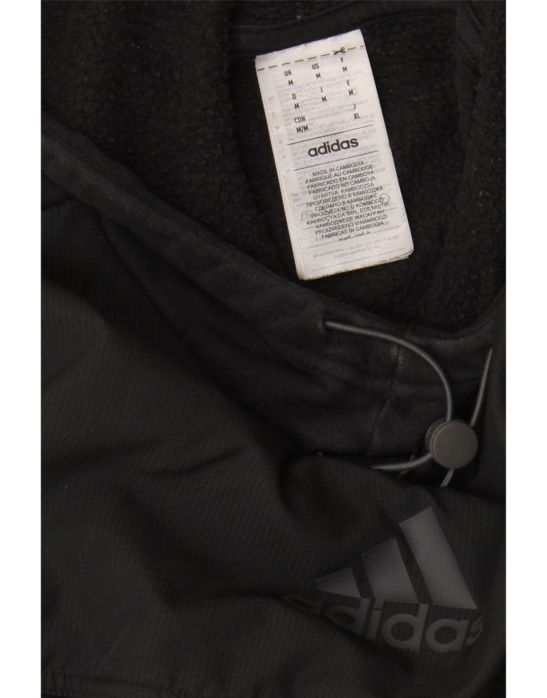 Felpa con cappuccio da uomo ADIDAS media cotone nero