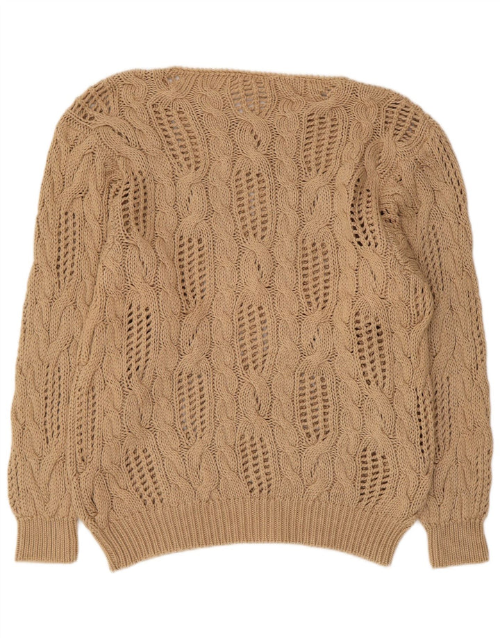 Maglione da donna Madeleine con scollo a barchetta trasparente EU 40/42 Beige medio