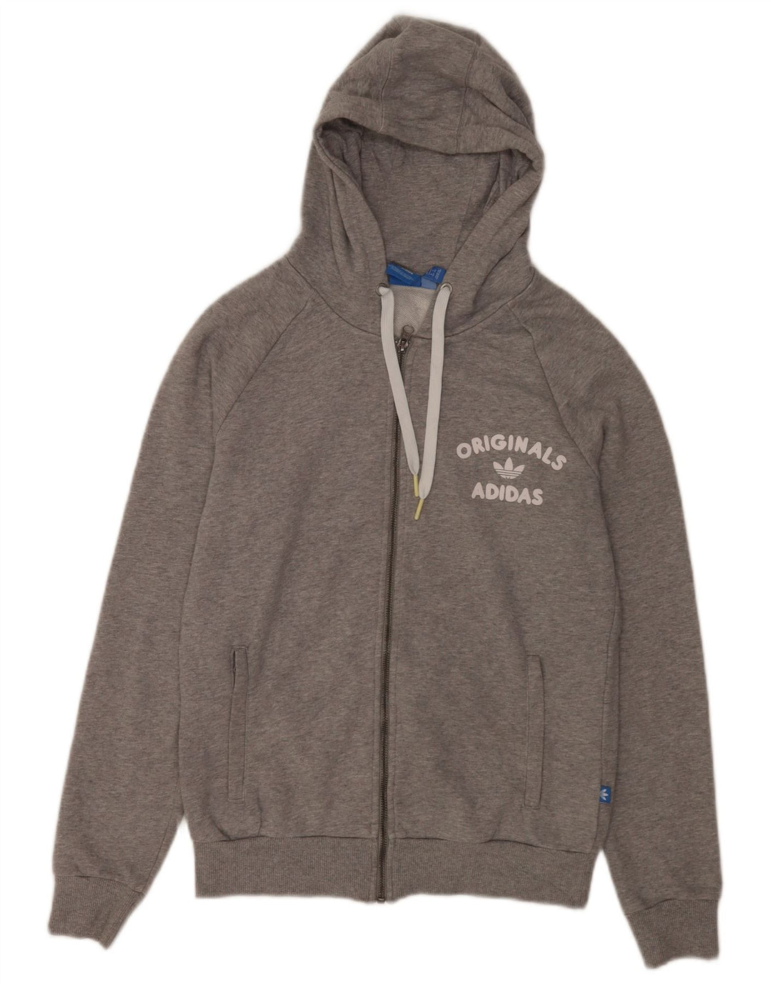 Maglione con cappuccio e zip da donna Adidas UK 14 Cotone grigio medio