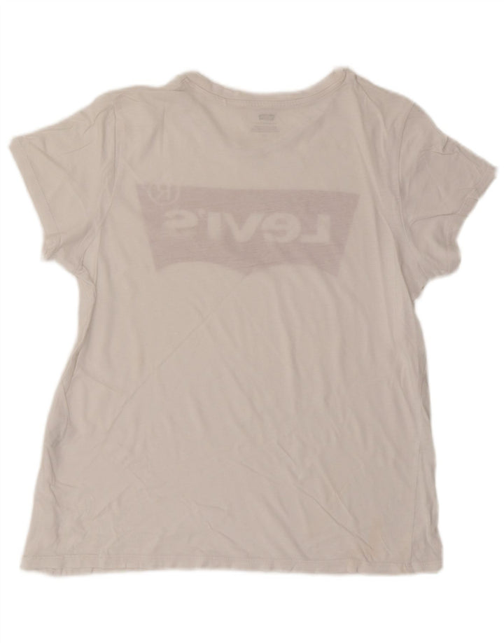 T-shirt grafica da donna LEVI'S Top UK 16 grande bianca