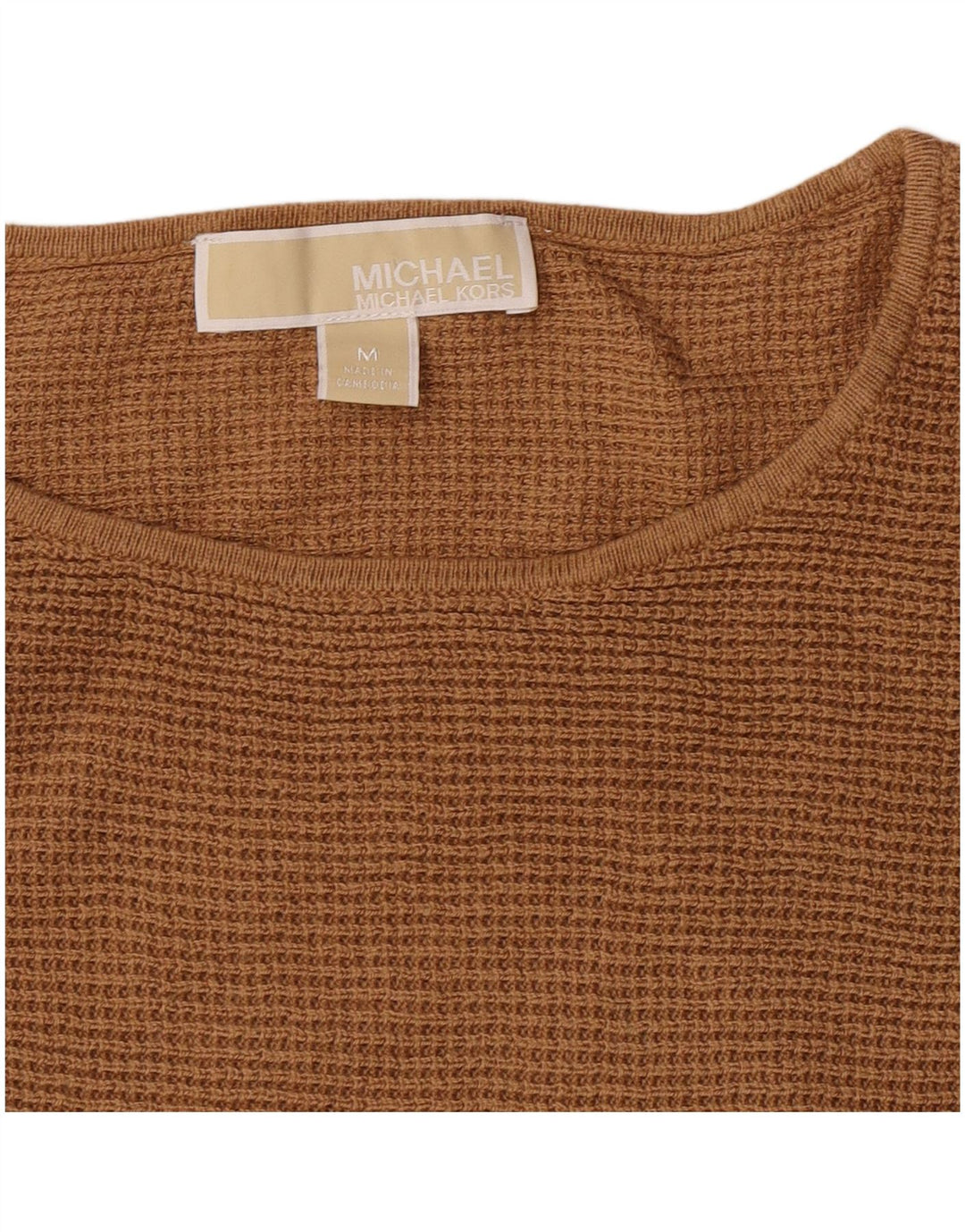 Maglione maglione con scollo a barca da donna Michael Kors UK 14 Beige medio