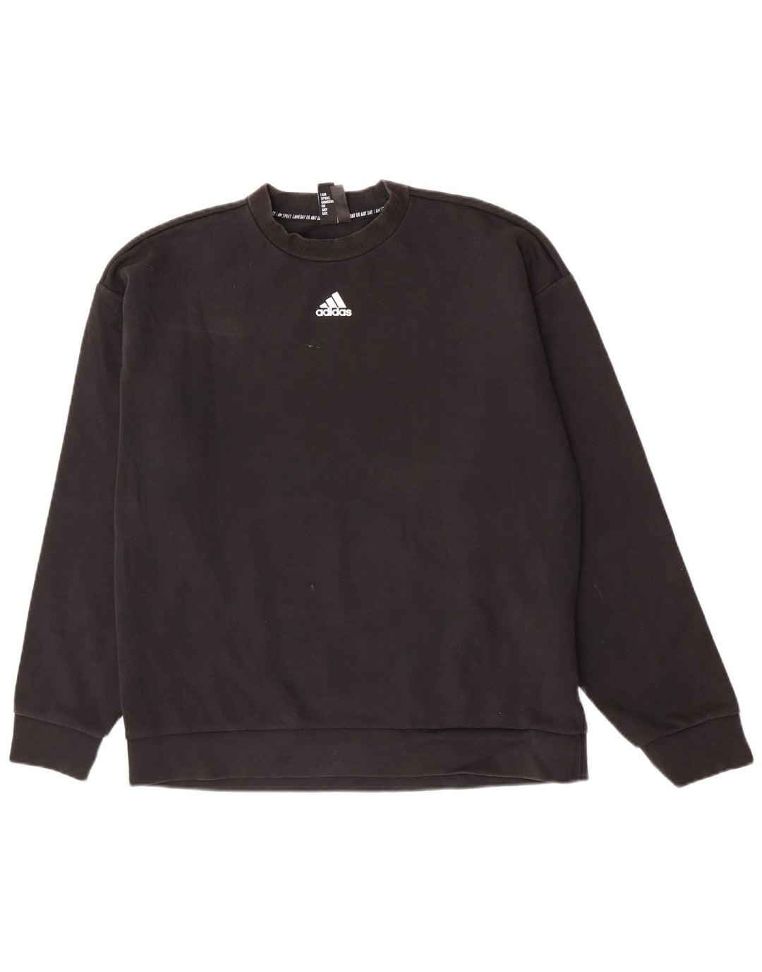 Felpa Adidas Uomo Maglione Grande Cotone Nero