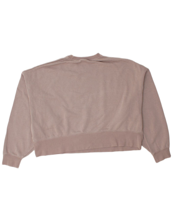 Felpa corta oversize da donna Nike, maglione UK 14, cotone rosa medio