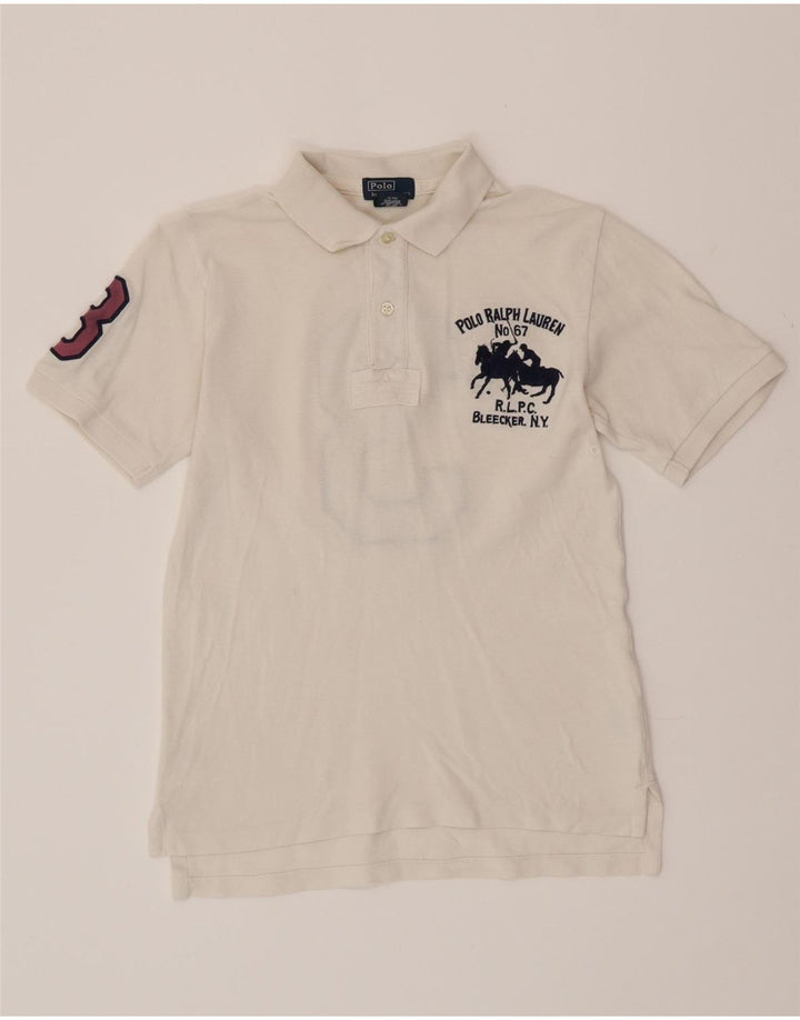 POLO RALPH LAUREN Polo grafica per ragazzi 7-8 anni piccola in cotone bianco