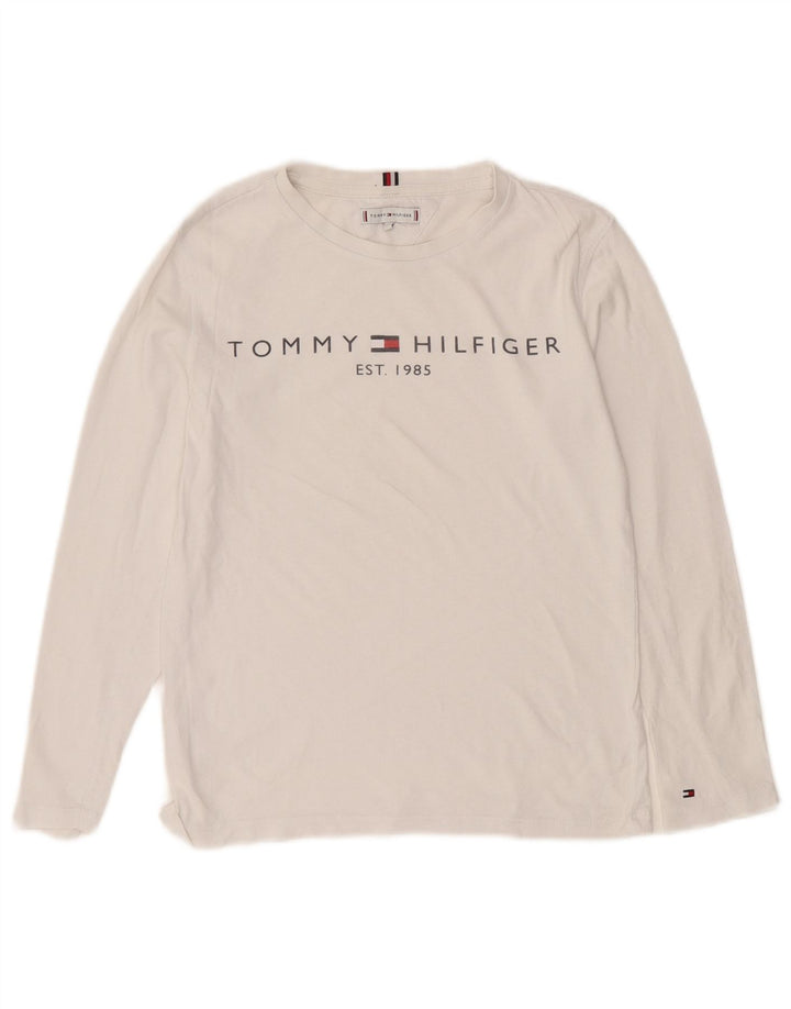 Tommy Hilfiger Maglietta grafica da bambino a maniche lunghe 11-12 anni Bianca