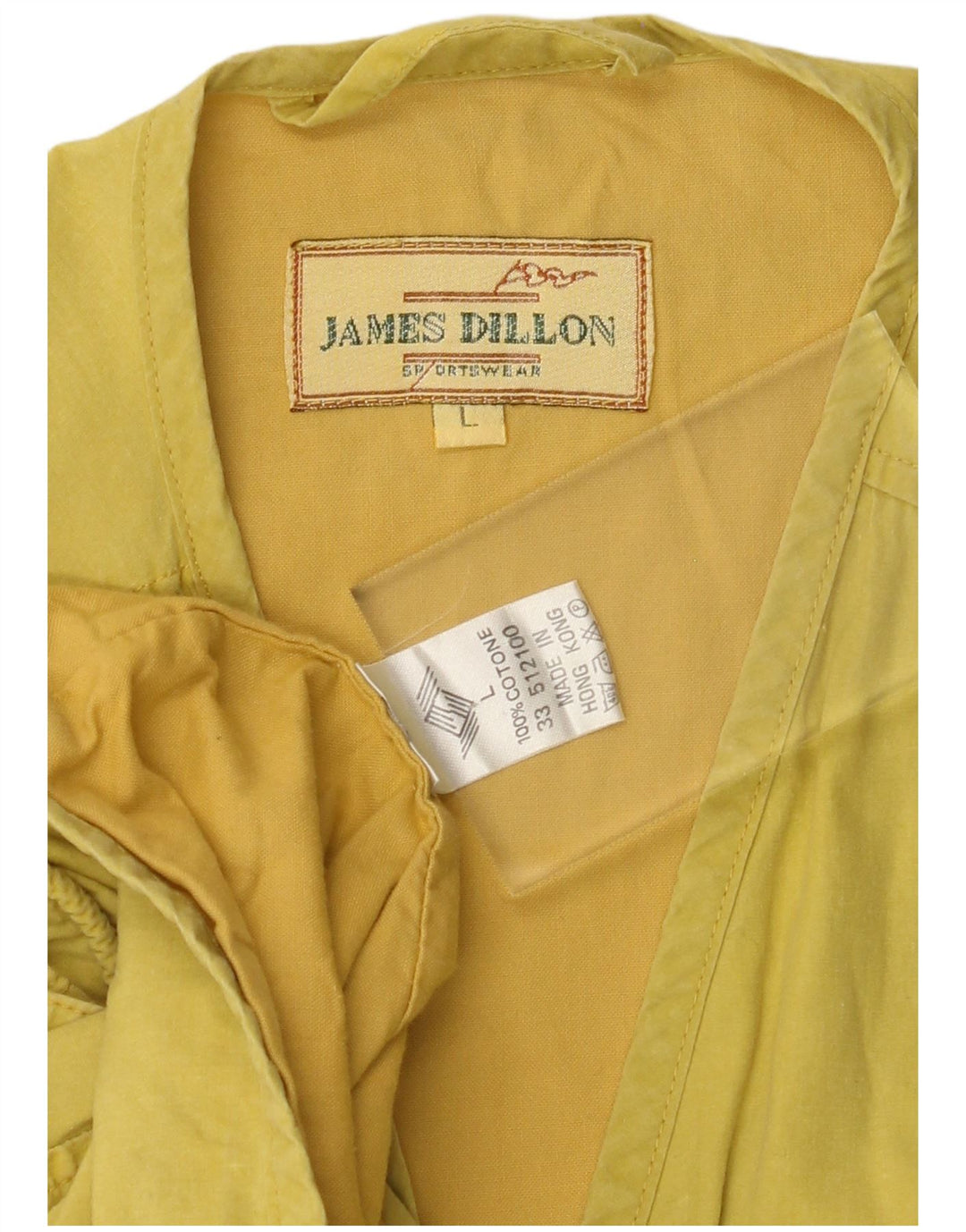 JAMES DILLON Mens Utility Gilet UK 40 Large Yellow Cotton