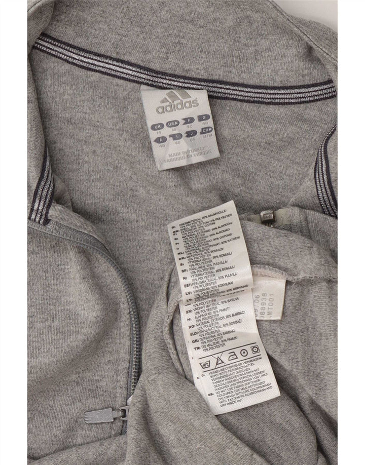 Giacca da ginnastica da donna Adidas UK 14 cotone grigio medio