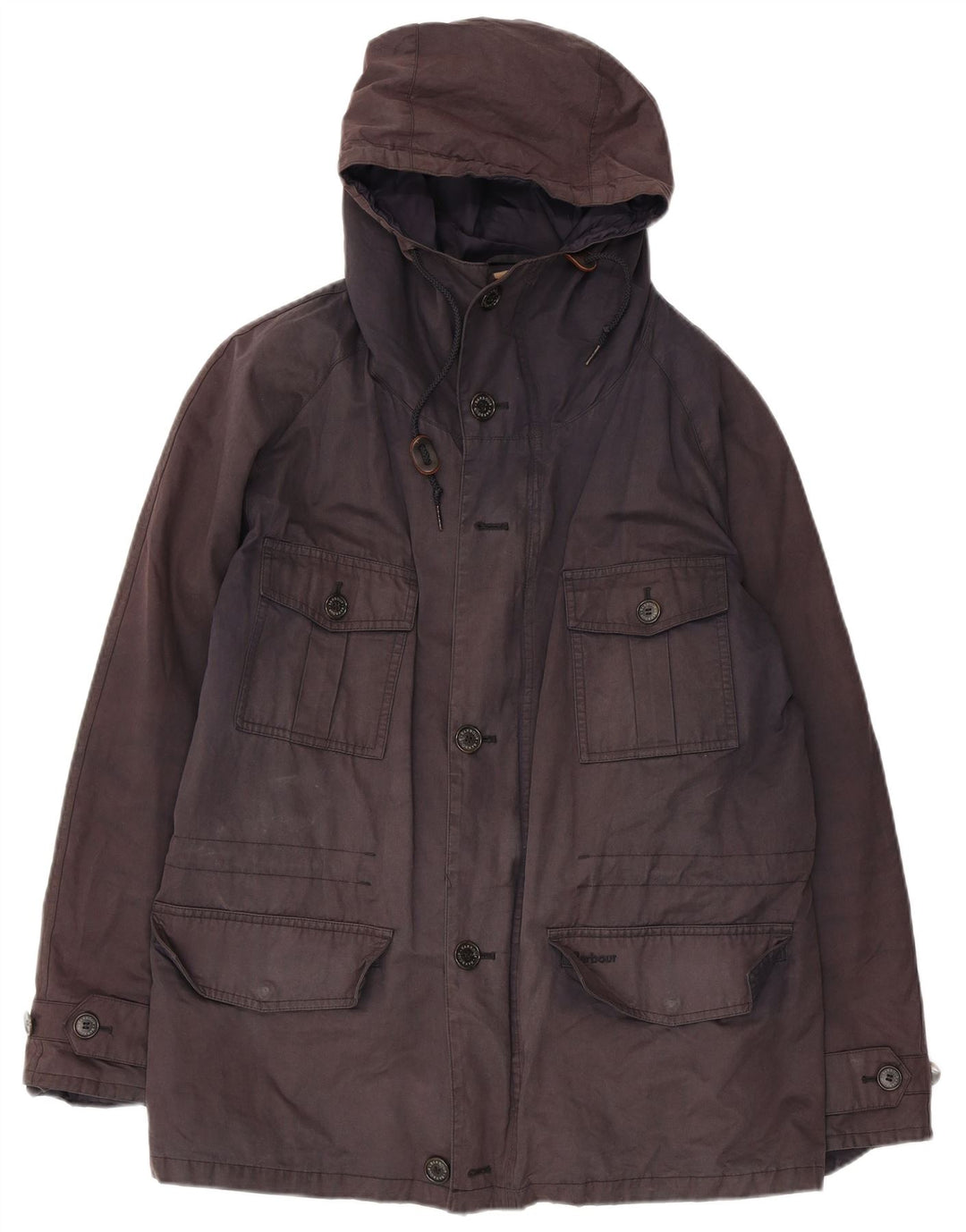 Giacca impermeabile con cappuccio da uomo Barbour UK 38 cotone medio blu navy