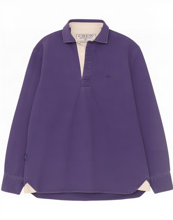 Crew Clothing Mens Long Sleeve Loose Fit Rugby Polo Shirt XS Purple Cotton