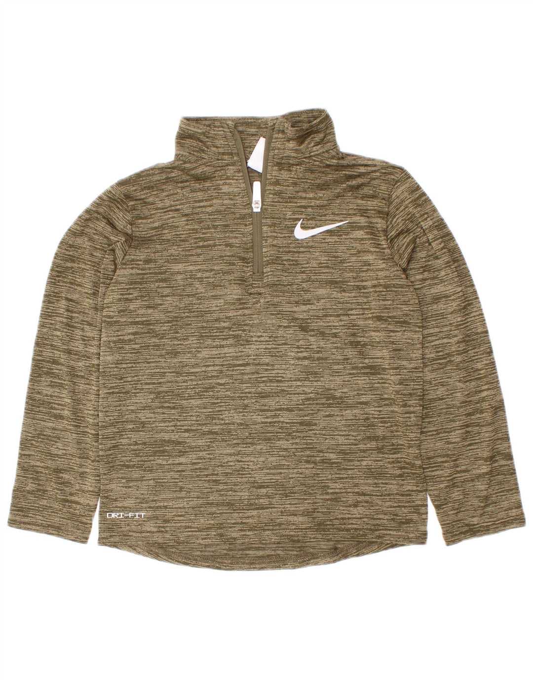 Top della tuta pullover Nike da ragazzo Dri Fit 5-6 anni medio kaki chiazzato
