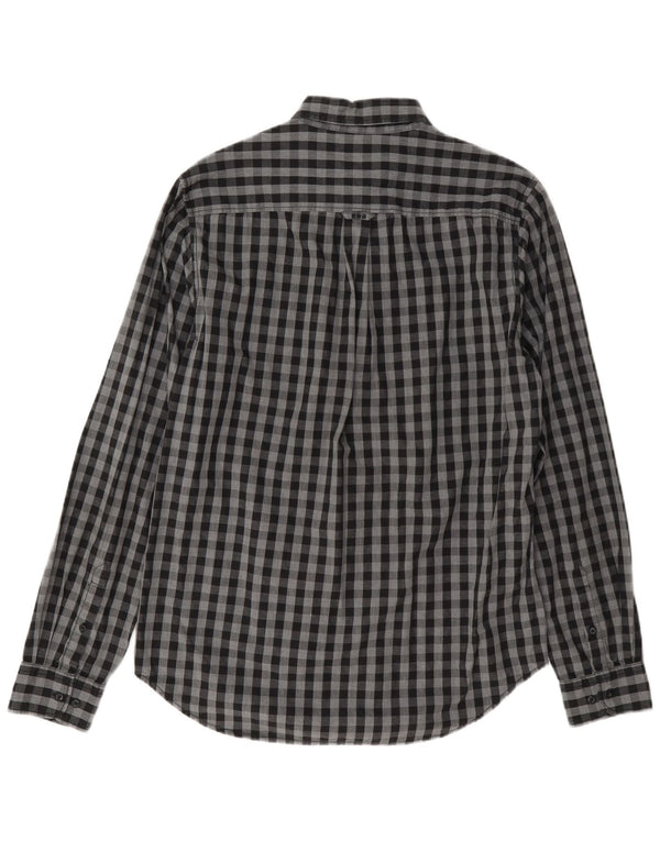 Camicia da uomo Osaka Superdry in cotone a quadretti grigio medio